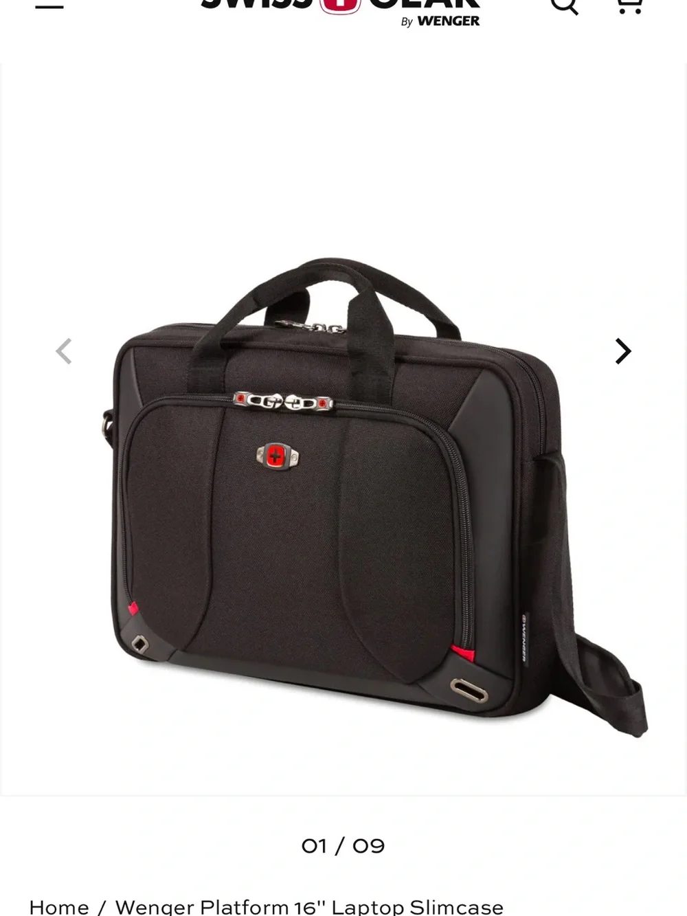 Black Men's Laptop Messenger Bag - Swiss Gear